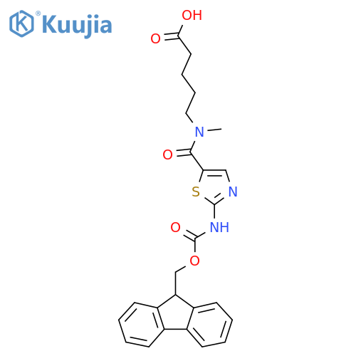 5-{1-2-({(9H-fluoren-9-yl)methoxycarbonyl}amino)-1,3-thiazol-5-yl-N-methylformamido}pentanoic acid structure