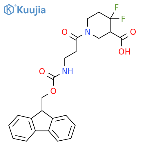 1-3-({(9H-fluoren-9-yl)methoxycarbonyl}amino)propanoyl-4,4-difluoropiperidine-3-carboxylic acid structure
