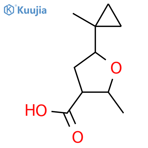 2-methyl-5-(1-methylcyclopropyl)oxolane-3-carboxylic acid structure