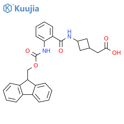 2-{3-2-({(9H-fluoren-9-yl)methoxycarbonyl}amino)benzamidocyclobutyl}acetic acid structure
