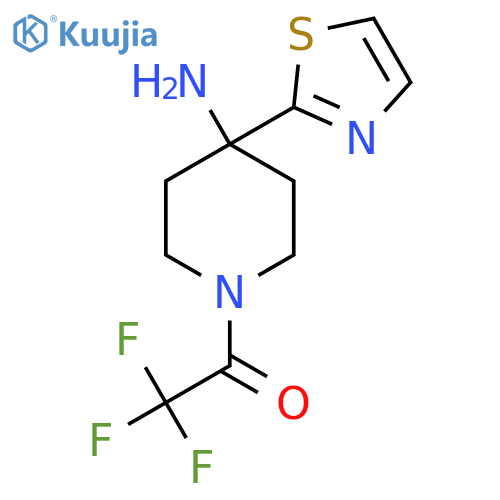 1-4-amino-4-(1,3-thiazol-2-yl)piperidin-1-yl-2,2,2-trifluoroethan-1-one structure