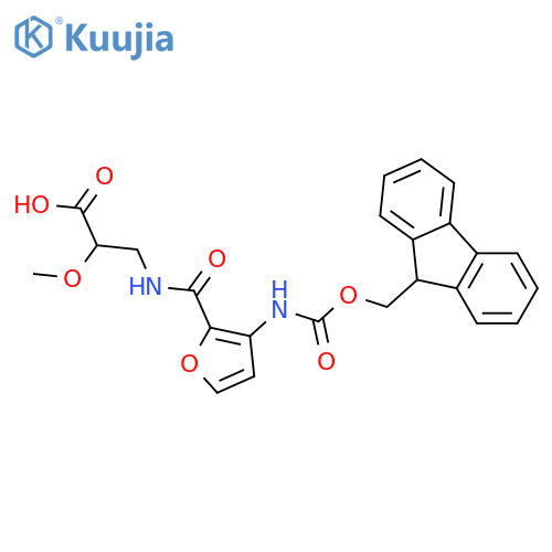3-{3-({(9H-fluoren-9-yl)methoxycarbonyl}amino)furan-2-ylformamido}-2-methoxypropanoic acid structure