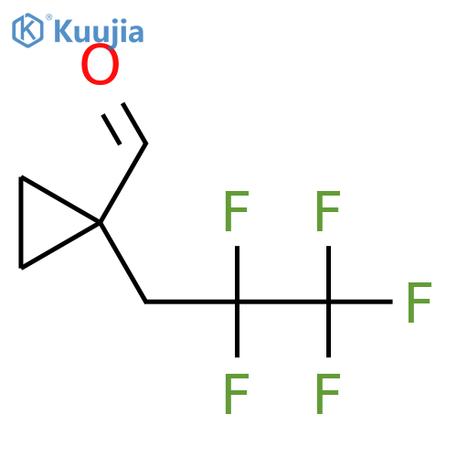 1-(2,2,3,3,3-pentafluoropropyl)cyclopropane-1-carbaldehyde structure