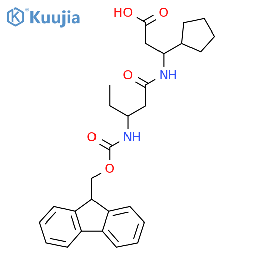 3-cyclopentyl-3-3-({(9H-fluoren-9-yl)methoxycarbonyl}amino)pentanamidopropanoic acid structure