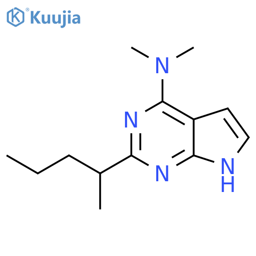 N,N-dimethyl-2-(pentan-2-yl)-7H-pyrrolo2,3-dpyrimidin-4-amine structure