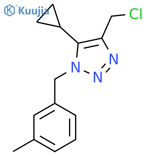 4-(chloromethyl)-5-cyclopropyl-1-(3-methylphenyl)methyl-1H-1,2,3-triazole structure