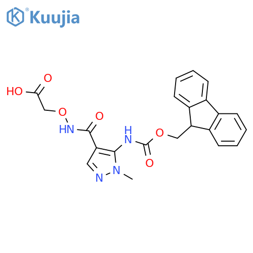 2-({5-({(9H-fluoren-9-yl)methoxycarbonyl}amino)-1-methyl-1H-pyrazol-4-ylformamido}oxy)acetic acid structure