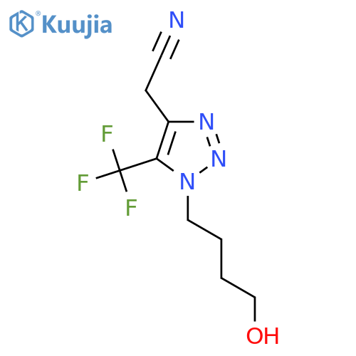 2-1-(4-hydroxybutyl)-5-(trifluoromethyl)-1H-1,2,3-triazol-4-ylacetonitrile structure