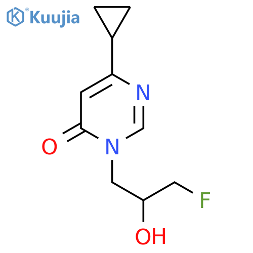 6-cyclopropyl-3-(3-fluoro-2-hydroxypropyl)-3,4-dihydropyrimidin-4-one structure