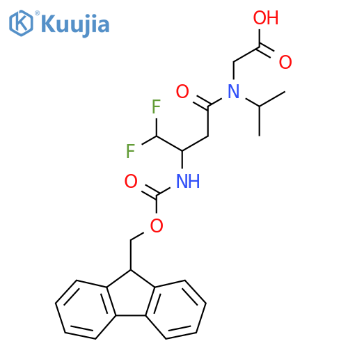 2-3-({(9H-fluoren-9-yl)methoxycarbonyl}amino)-4,4-difluoro-N-(propan-2-yl)butanamidoacetic acid structure