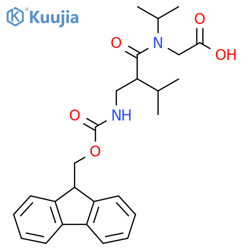 2-{2-({(9H-fluoren-9-yl)methoxycarbonyl}amino)methyl-3-methyl-N-(propan-2-yl)butanamido}acetic acid structure