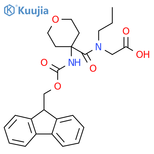 2-{1-4-({(9H-fluoren-9-yl)methoxycarbonyl}amino)oxan-4-yl-N-propylformamido}acetic acid structure