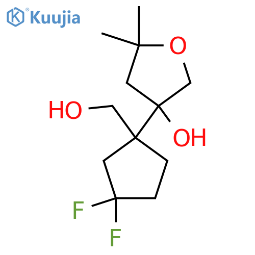 3-3,3-difluoro-1-(hydroxymethyl)cyclopentyl-5,5-dimethyloxolan-3-ol structure