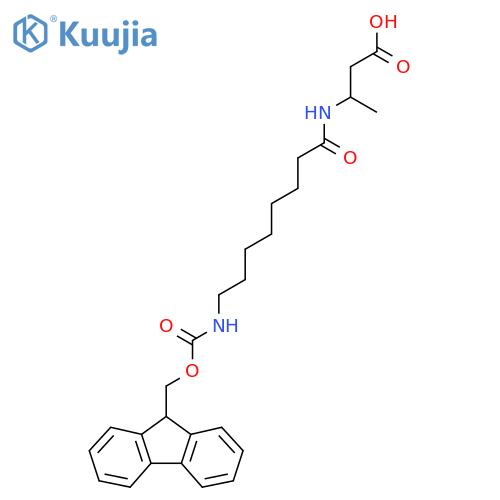 3-8-({(9H-fluoren-9-yl)methoxycarbonyl}amino)octanamidobutanoic acid structure