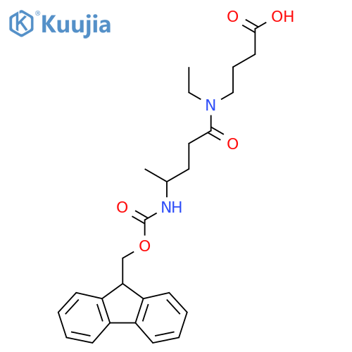4-N-ethyl-4-({(9H-fluoren-9-yl)methoxycarbonyl}amino)pentanamidobutanoic acid structure