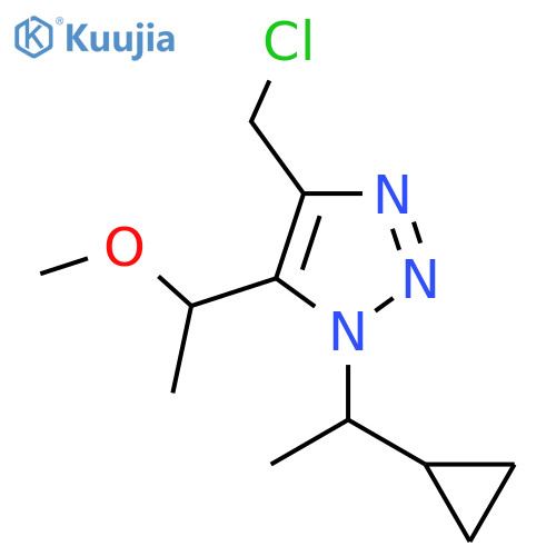4-(chloromethyl)-1-(1-cyclopropylethyl)-5-(1-methoxyethyl)-1H-1,2,3-triazole structure