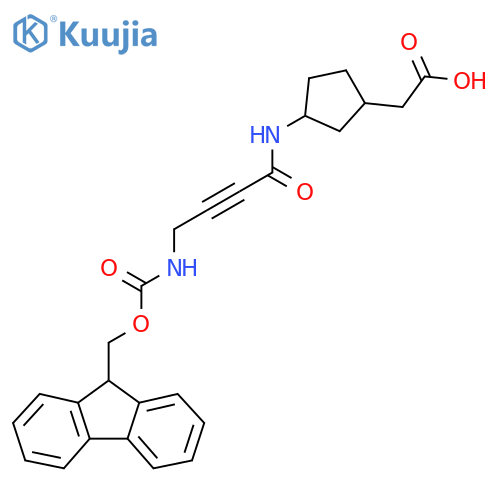 2-{3-4-({(9H-fluoren-9-yl)methoxycarbonyl}amino)but-2-ynamidocyclopentyl}acetic acid structure