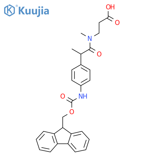 3-{2-4-({(9H-fluoren-9-yl)methoxycarbonyl}amino)phenyl-N-methylpropanamido}propanoic acid structure