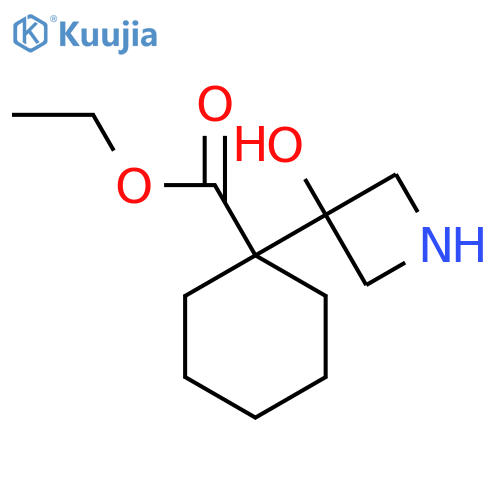 ethyl 1-(3-hydroxyazetidin-3-yl)cyclohexane-1-carboxylate structure