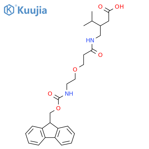 3-({3-2-({(9H-fluoren-9-yl)methoxycarbonyl}amino)ethoxypropanamido}methyl)-4-methylpentanoic acid structure