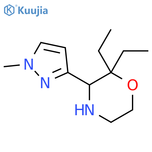 2,2-diethyl-3-(1-methyl-1H-pyrazol-3-yl)morpholine structure