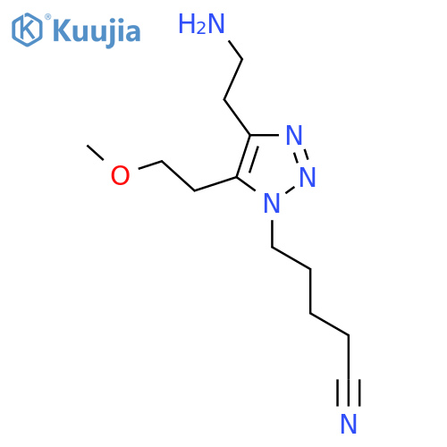 5-4-(2-aminoethyl)-5-(2-methoxyethyl)-1H-1,2,3-triazol-1-ylpentanenitrile structure