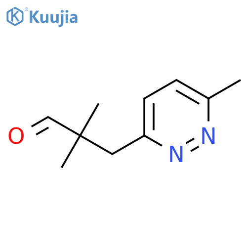 2,2-dimethyl-3-(6-methylpyridazin-3-yl)propanal structure