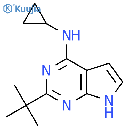 2-tert-butyl-N-cyclopropyl-7H-pyrrolo2,3-dpyrimidin-4-amine structure