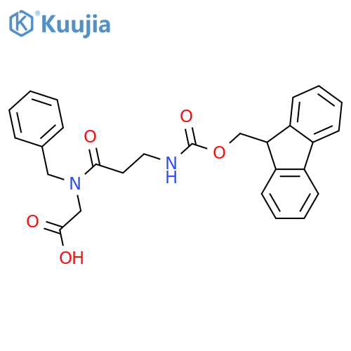 2-N-benzyl-3-({(9H-fluoren-9-yl)methoxycarbonyl}amino)propanamidoacetic acid structure