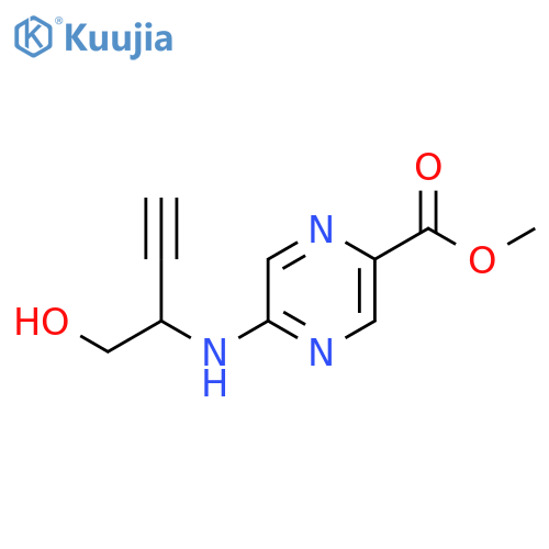 methyl 5-(1-hydroxybut-3-yn-2-yl)aminopyrazine-2-carboxylate structure