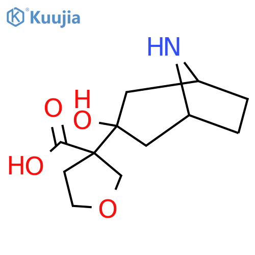 3-{3-hydroxy-8-azabicyclo3.2.1octan-3-yl}oxolane-3-carboxylic acid structure