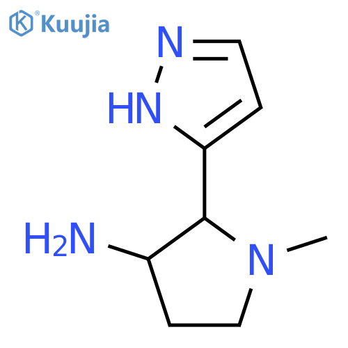 1-methyl-2-(1H-pyrazol-3-yl)pyrrolidin-3-amine structure