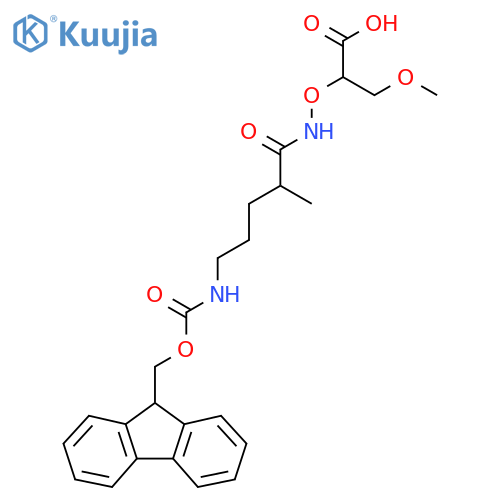 2-{5-({(9H-fluoren-9-yl)methoxycarbonyl}amino)-2-methylpentanamidooxy}-3-methoxypropanoic acid structure