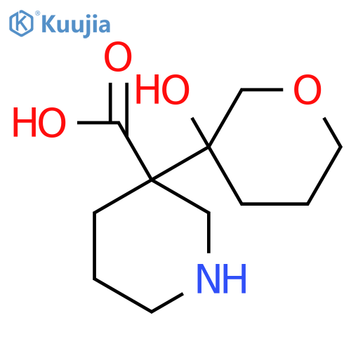 3-(3-Hydroxyoxan-3-yl)piperidine-3-carboxylic acid structure