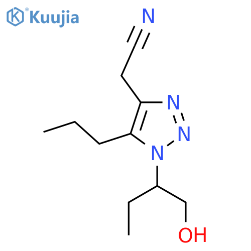 2-1-(1-hydroxybutan-2-yl)-5-propyl-1H-1,2,3-triazol-4-ylacetonitrile structure