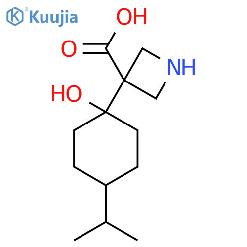 3-1-hydroxy-4-(propan-2-yl)cyclohexylazetidine-3-carboxylic acid structure