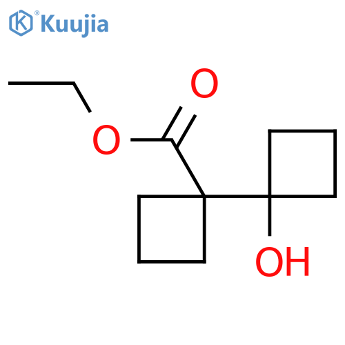 ethyl 1-(1-hydroxycyclobutyl)cyclobutane-1-carboxylate structure