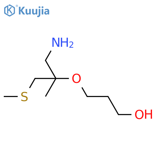 3-{1-amino-2-methyl-3-(methylsulfanyl)propan-2-yloxy}propan-1-ol structure