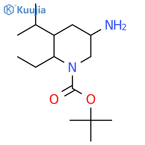 tert-butyl 5-amino-2-ethyl-3-(propan-2-yl)piperidine-1-carboxylate structure