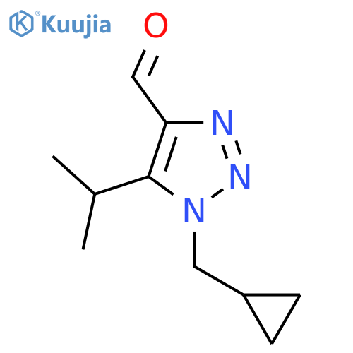 1-(cyclopropylmethyl)-5-(propan-2-yl)-1H-1,2,3-triazole-4-carbaldehyde structure
