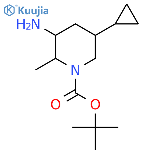 tert-butyl 3-amino-5-cyclopropyl-2-methylpiperidine-1-carboxylate structure