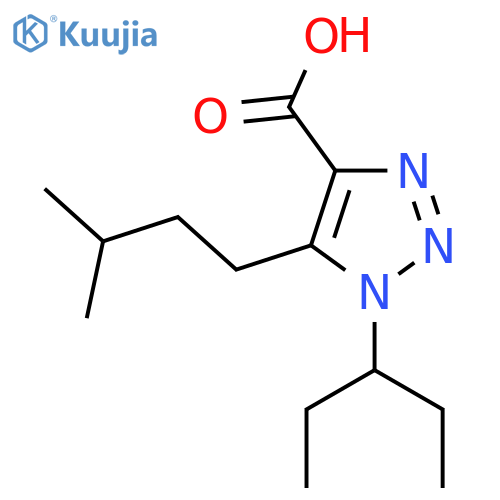 5-(3-methylbutyl)-1-(pentan-3-yl)-1H-1,2,3-triazole-4-carboxylic acid structure