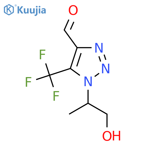 1-(1-hydroxypropan-2-yl)-5-(trifluoromethyl)-1H-1,2,3-triazole-4-carbaldehyde structure