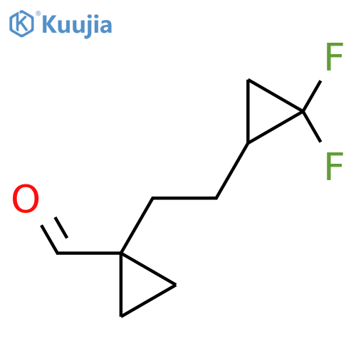 1-2-(2,2-difluorocyclopropyl)ethylcyclopropane-1-carbaldehyde structure