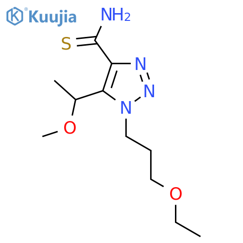 1-(3-ethoxypropyl)-5-(1-methoxyethyl)-1H-1,2,3-triazole-4-carbothioamide structure