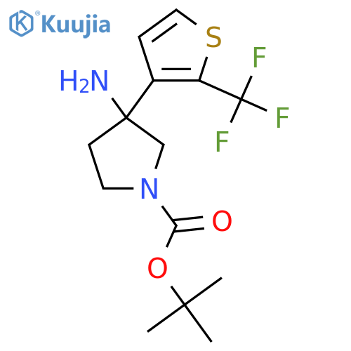 tert-butyl 3-amino-3-2-(trifluoromethyl)thiophen-3-ylpyrrolidine-1-carboxylate structure