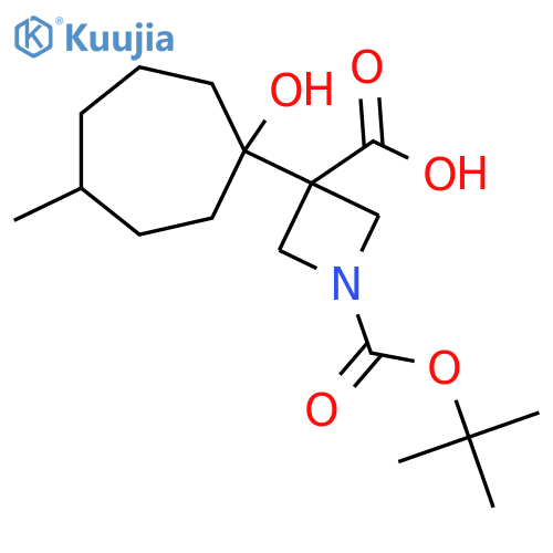 1-(tert-butoxy)carbonyl-3-(1-hydroxy-4-methylcycloheptyl)azetidine-3-carboxylic acid structure