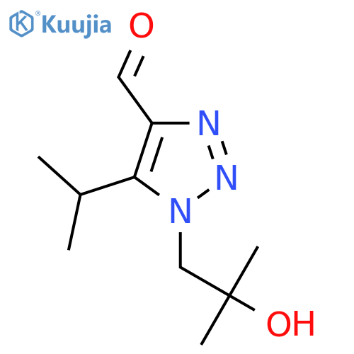1-(2-hydroxy-2-methylpropyl)-5-(propan-2-yl)-1H-1,2,3-triazole-4-carbaldehyde structure