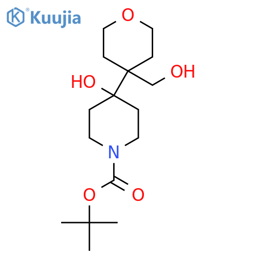 tert-butyl 4-hydroxy-4-4-(hydroxymethyl)oxan-4-ylpiperidine-1-carboxylate structure
