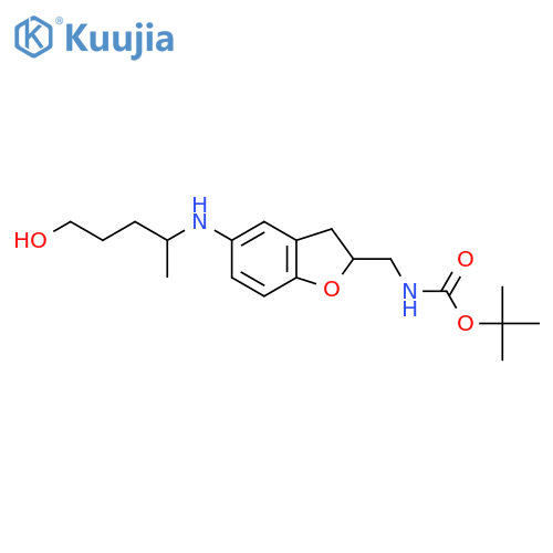 tert-butyl N-({5-(5-hydroxypentan-2-yl)amino-2,3-dihydro-1-benzofuran-2-yl}methyl)carbamate structure